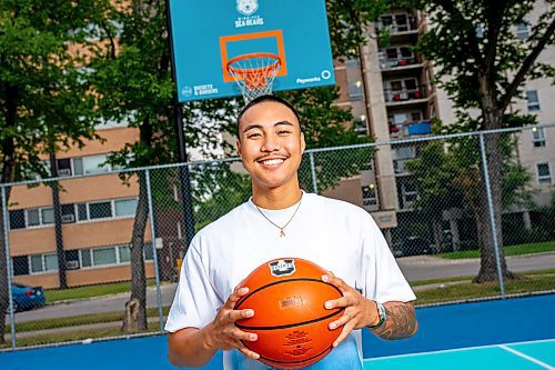 NIC ADAM / FREE PRESS
Joseph Medrano, shown at the Mayfair Recreation Centre&#x2019;s basketball courts Wednesday, is one of the organizers for Run it Back, a basketball tournament for high school alumni.
240814 - Wednesday, August 14, 2024.

Reporter: