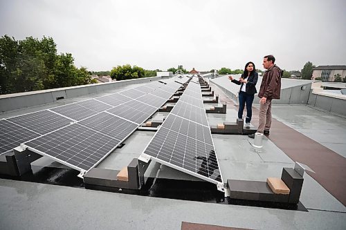 Ruth Bonneville / Free Press

local - school solar power

SCHOOL SOLAR PANELS: LRSD has installed what's believed to be the first solar panels on a public school in Winnipeg. Coll&#xe8;ge Jeanne-Sauv&#xe9;, a St. Vital high school is being partially powered by renewable energy. 

Photo of Alain Michalik, newly-retired principal of CJS (who oversaw the project) and  Amarbeer Bhandari Director of Transportation, facilities and Maintenance,
on the rooftop of Coll&#xe8;ge Jeanne-Sauv&#xe9;  looking at the long line of solar panels Thursday. 

Reporter Maggie
 


 Aug 15th, 2024
