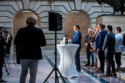 MIKAELA MACKENZIE / FREE PRESS

	
Premier Wab Kinew announces expanded home security funding at the Manitoba Legislative Building on Thursday, Aug. 15, 2024. 

For Carol story.