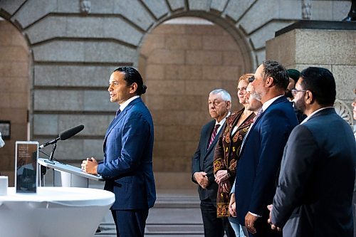 MIKAELA MACKENZIE / FREE PRESS

	
Premier Wab Kinew announces expanded home security funding at the Manitoba Legislative Building on Thursday, Aug. 15, 2024. 

For Carol story.