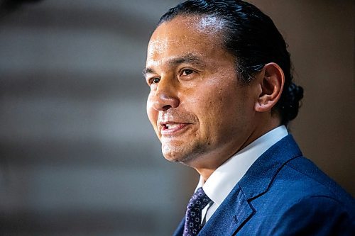 MIKAELA MACKENZIE / FREE PRESS

	
Premier Wab Kinew speaks to the media at the Manitoba Legislative Building on Thursday, Aug. 15, 2024. 

For Carol story.