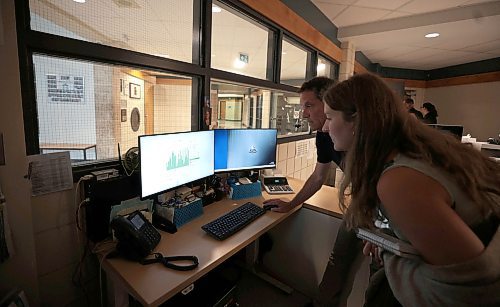 Ruth Bonneville / Free Press

local - school solar power

Photo of Alain Michalik, newly-retired principal of CJS  showing reporter the control centre software program that creates data sheets on the progress of the solar panels.

SCHOOL SOLAR PANELS: LRSD has installed what's believed to be the first solar panels on a public school in Winnipeg. Coll&#xe8;ge Jeanne-Sauv&#xe9;, a St. Vital high school is being partially powered by renewable energy. 

Photo of Alain Michalik, newly-retired principal of CJS (who oversaw the project) and  on the rooftop of Coll&#xe8;ge Jeanne-Sauv&#xe9; .


Reporter Maggie
 


 Aug 15th, 2024
