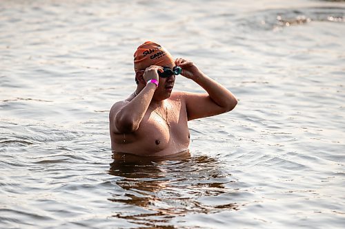 BROOK JONES / FREE PRESS
Fifteen-year-old Phoenix Abraham, who is from Sagkeeng First Nation, comes out of the water after the swim portion of the Free Spirit Sprint Triathlon in Pinawa, Man., Sunday, Aug. 11, 2024.