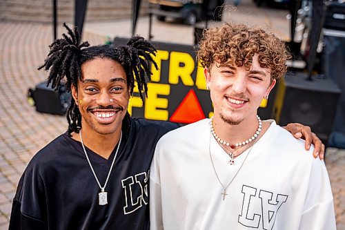 NIC ADAM / FREE PRESS  
Performers Fijji (right) and Sleepy Zay pictured at Winnipeg&#x2019;s Streat Feast Festival at the Forks Friday afternoon. 
240816 - Friday, August 16, 2024.

Reporter: ?