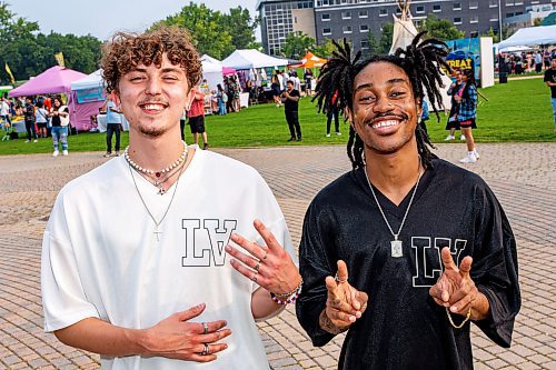 NIC ADAM / FREE PRESS  
Performers Fijji (left) and Sleepy Zay pictured at Winnipeg&#x2019;s Streat Feast Festival at the Forks Friday afternoon. 
240816 - Friday, August 16, 2024.

Reporter: ?