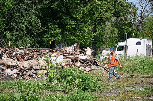 Mike Sudoma/Free Press
The remains of a vacant house in the 600 block of Stella avenue after being demolished following a Friday evening fire 
August 17, 2024
