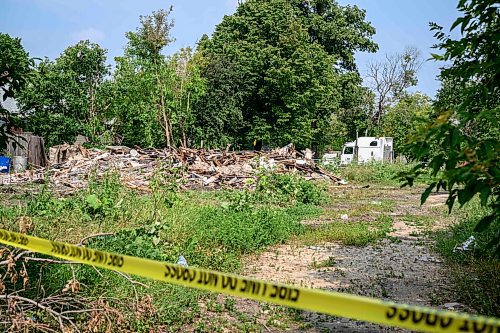 Mike Sudoma/Free Press
The remains of a vacant house in the 600 block of Stella avenue after being demolished following a Friday evening fire 
August 17, 2024
