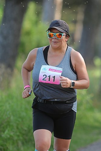 Elizabeth Modersohn (211) of Brandon runs near the end of her super sprint duathlon during the Riding Mountain Triathlon's Dri-Tri on Saturday morning at Wasagaming. (Perry Bergson/The Brandon Sun)
Aug. 19, 2024