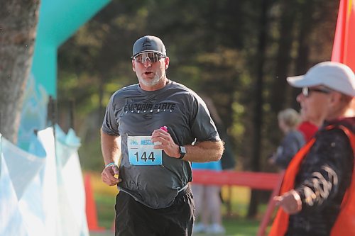 Craig Geekie of Strathclair finishes his race during the Riding Mountain Triathlon's Dri-Tri on Saturday morning at Wasagaming. (Perry Bergson/The Brandon Sun)
Aug. 19, 2024