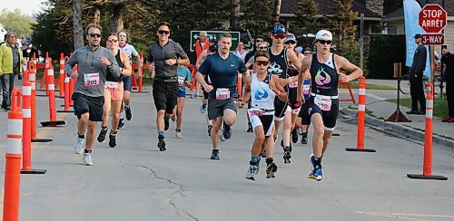 Racers involved in the super sprint duathlon leave the starting line during the Riding Mountain Triathlon's Dri-Tri on Saturday morning at Wasagaming. (Perry Bergson/The Brandon Sun)
Aug. 19, 2024
