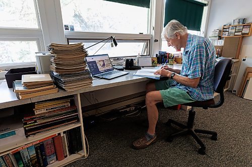 MIKE DEAL / FREE PRESS
Rudolf Koes, 79, has been birding since he was a boy and has been involved with Manitoba&#x2019;s birding community since moving here from the Netherlands in the late 1960s. Rudolf uses new technology to keep track of his bird sightings, but still keeps a huge collection of physical diaries.
See Eva Wasney story
240819 - Monday, August 19, 2024.