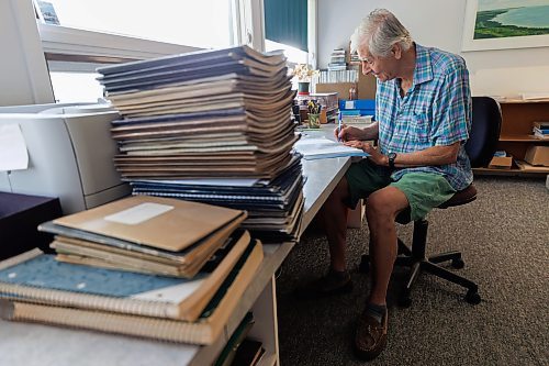 MIKE DEAL / FREE PRESS
Rudolf Koes, 79, has been birding since he was a boy and has been involved with Manitoba&#x2019;s birding community since moving here from the Netherlands in the late 1960s. Rudolf uses new technology to keep track of his bird sightings, but still keeps a huge collection of physical diaries.
See Eva Wasney story
240819 - Monday, August 19, 2024.