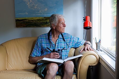 MIKE DEAL / FREE PRESS
Rudolf Koes, 79, has been birding since he was a boy and has been involved with Manitoba&#x2019;s birding community since moving here from the Netherlands in the late 1960s. Rudolf uses new technology to keep track of his bird sightings, but still keeps a huge collection of physical diaries.
See Eva Wasney story
240819 - Monday, August 19, 2024.