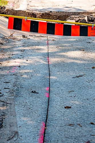 NIC ADAM / FREE PRESS
After a long wait, pothole repairs finally commence along Augusta Dr. Monday.
240819 - Monday, August 19, 2024.

Reporter:?