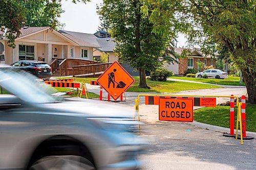 NIC ADAM / FREE PRESS
Construction on the corner of Augusta Dr. and Lakeside Dr. pictured Monday. Augusta Dr. Is blocked off from Lakeside Dr. to Forest Lake Dr.
240819 - Monday, August 19, 2024.

Reporter:?