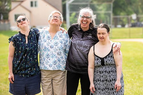 MIKAELA MACKENZIE / WINNIPEG FREE PRESS
	
Roommates Nancy Hamilton (left), Ronda Maddison, Jenny Adams, and Karen Lehr at the DASCH Inc. and DASCH Foundation 50th anniversary barbecue at the Norwood Community Centre on Tuesday, Aug. 20, 2024.

Winnipeg Free Press 2024