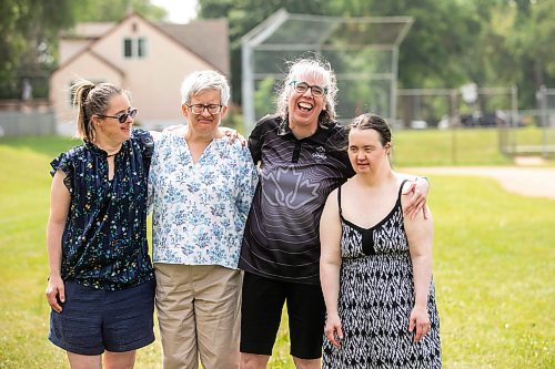 MIKAELA MACKENZIE / WINNIPEG FREE PRESS
	
Roommates Nancy Hamilton (left), Ronda Maddison, Jenny Adams, and Karen Lehr at the DASCH Inc. and DASCH Foundation 50th anniversary barbecue at the Norwood Community Centre on Tuesday, Aug. 20, 2024.

Winnipeg Free Press 2024