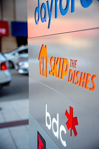 NIC ADAM / FREE PRESS
The Skip the Dishes sign outside their Winnipeg head office at True North Square Tuesday. The company is drastically reducing its Canadian workforce which will likely mean sizable job losses in Winnipeg.
240820 - Tuesday, August 20, 2024.

Reporter: