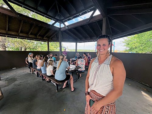 Laura Flikweert brings her children to a book club where homeschooled students socialize. (Connor McDowell/Brandon Sun)