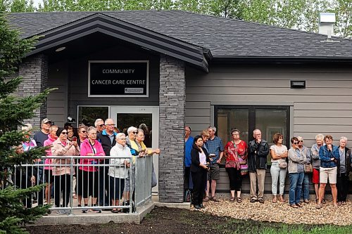 A crowd listens to speakers during the grand opening ceremony in Russell on Wednesday. (Tim Smith/The Brandon Sun)