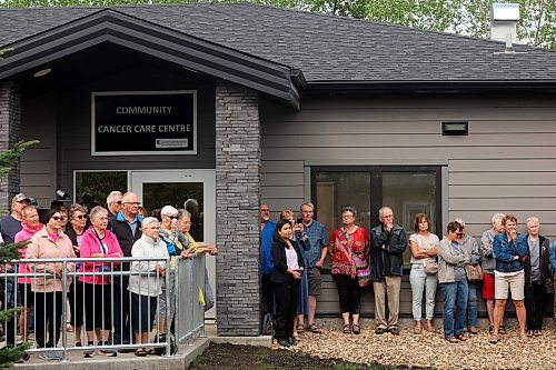 21082024
A crowd listens to speakers during the grand opening of the Community Cancer Care Centre in Russell on Wednesday. (Tim Smith/The Brandon Sun)