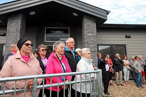 21082024
A crowd listens to speakers during the grand opening of the Community Cancer Care Centre in Russell on Wednesday. (Tim Smith/The Brandon Sun)