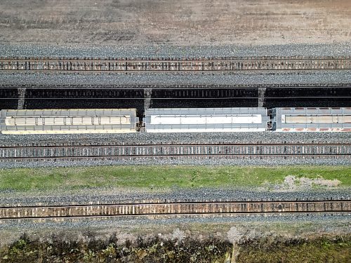 22082024
A train sits on a track at the CN Brandon Yard on Thursday as union employees of both CN and CP Railways picket on Thursday. (Tim Smith/The Brandon Sun)