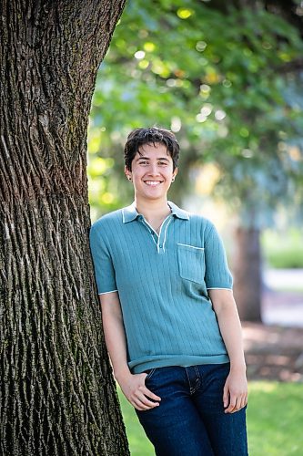 MIKAELA MACKENZIE / WINNIPEG FREE PRESS
	
Cogie Cogan, who volunteers with a number of student groups related to animal ethics, environmental sustainability, and LGBTQ+ rights, on Wednesday, Aug. 21, 2024.

For Aaron Epp story.
Winnipeg Free Press 2024