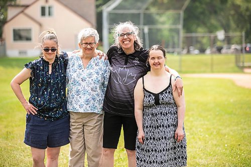 MIKAELA MACKENZIE / WINNIPEG FREE PRESS
	
Roommates Nancy Hamilton (left), Ronda Maddison, Jenny Adams, and Karen Lehr at the DASCH Inc. and DASCH Foundation 50th anniversary barbecue at the Norwood Community Centre on Tuesday, Aug. 20, 2024.

Winnipeg Free Press 2024