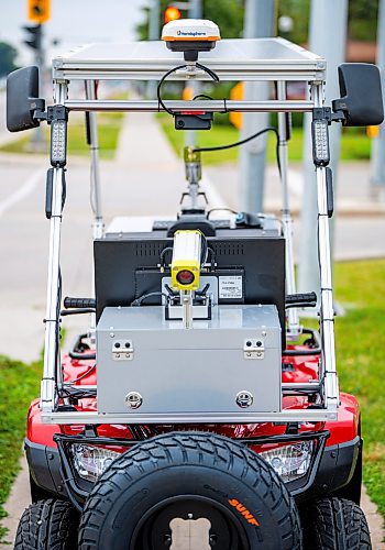 NIC ADAM / FREE PRESS
The city&#x2019;s new sidewalk surface testing vehicles on the sidewalk in front of 2855 Pembina Hwy. Friday.
240823 - Friday, August 23, 2024.

Reporter: Joyanne