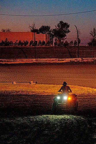 NIC ADAM / FREE PRESS
Gerald Blair at Thursday night thunder at Victory Lanes Speedway. 
240822 - Thursday, August 22, 2024.

Reporter: ?