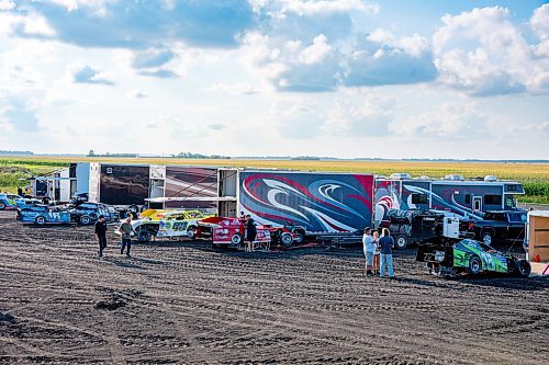 NIC ADAM / FREE PRESS
The pit before Thursday night thunder at Victory Lanes Speedway just off Hwy 75 pictured Thursday evening.
240822 - Thursday, August 22, 2024.

Reporter: ?