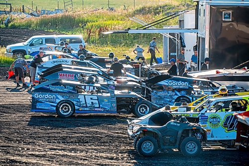 NIC ADAM / FREE PRESS
The pit before Thursday night thunder at Victory Lanes Speedway just off Hwy 75 pictured Thursday evening.
240822 - Thursday, August 22, 2024.

Reporter: ?