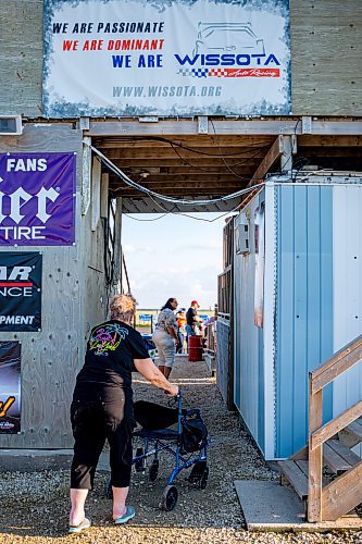 NIC ADAM / FREE PRESS
Spectators enter Thursday night thunder at Victory Lanes Speedway.
240822 - Thursday, August 22, 2024.

Reporter: ?