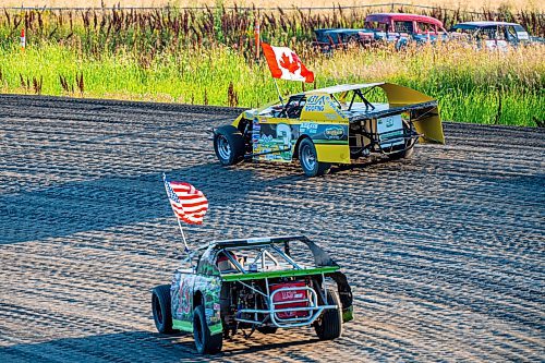 NIC ADAM / FREE PRESS
Thursday night thunder at Victory Lanes Speedway just off Hwy 75 pictured Thursday evening.
240822 - Thursday, August 22, 2024.

Reporter: ?