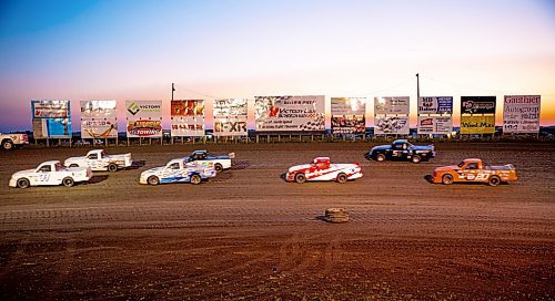 NIC ADAM / FREE PRESS
Super Truck racing at Thursday night thunder at Victory Lanes Speedway.
240822 - Thursday, August 22, 2024.

Reporter: ?