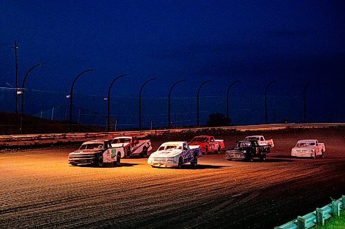 NIC ADAM / FREE PRESS
Super Truck racing at Thursday night thunder at Victory Lanes Speedway.
240822 - Thursday, August 22, 2024.

Reporter: ?