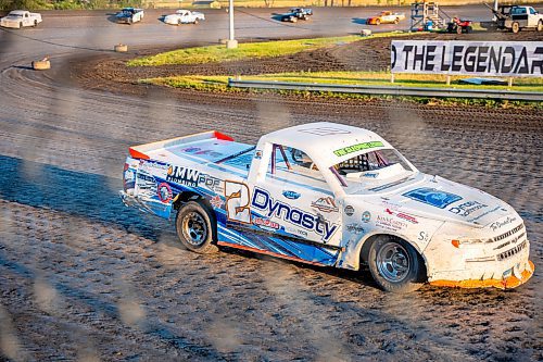 NIC ADAM / FREE PRESS
Chris Audette races at Thursday night thunder at Victory Lanes Speedway.
240822 - Thursday, August 22, 2024.

Reporter: ?