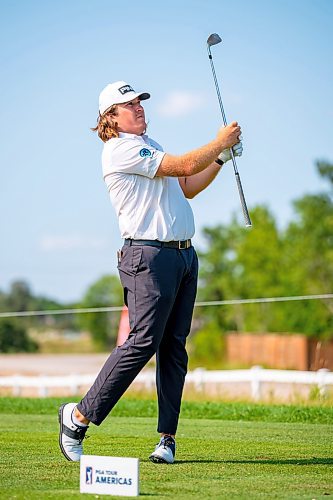 NIC ADAM / FREE PRESS
Neal Shipley plays in the PGA Centreport Canada Rail Park Manitoba Open at Southwood Golf &amp; Country Club Friday.
240823 - Friday, August 23, 2024.

Reporter: Mike McIntyre