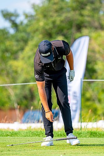 NIC ADAM / FREE PRESS
Johnny Travale throws his club after a bad drive at hole 17 in the PGA Centreport Canada Rail Park Manitoba Open at Southwood Golf &amp; Country Club Friday.
240823 - Friday, August 23, 2024.

Reporter: Mike McIntyre