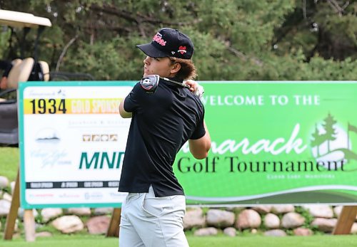 Jaxon Jacobson tees off in his junior men's consolation final against Cameron McDonald in the Tamarack on Saturday at the Clear Lake Golf Course. (Perry Bergson/The Brandon Sun)
Aug. 24, 2024