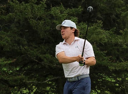 Riese Gaber is shown in action with partner Scott McCallum during the final of the men's scramble at the Tamarack on Saturday at the Clear Lake Golf Course. (Perry Bergson/The Brandon Sun)
Aug. 24, 2024
