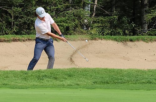 Riese Gaber is shown in action with partner Scott McCallum during the final of the men's scramble at the Tamarack on Saturday at the Clear Lake Golf Course. (Perry Bergson/The Brandon Sun)
Aug. 24, 2024
