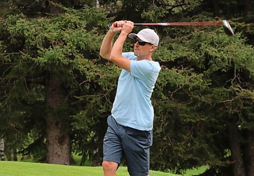 Chad Daciuk is shown in action with partner Lyle Meek during the final of the men's scramble at the Tamarack on Saturday at the Clear Lake Golf Course. (Perry Bergson/The Brandon Sun)
Aug. 24, 2024