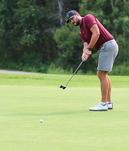 Chris Knoop of Moose Jaw, Sask., is shown in action during his championship men's final against Joel Baron at the Tamarack on Saturday at the Clear Lake Golf Course. (Perry Bergson/The Brandon Sun)
Aug. 24, 2024