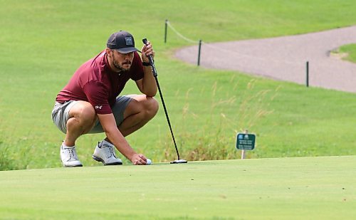 Chris Knoop of Moose Jaw, Sask., is shown in action during his championship men's final against Joel Baron at the Tamarack on Saturday at the Clear Lake Golf Course. (Perry Bergson/The Brandon Sun)
Aug. 24, 2024