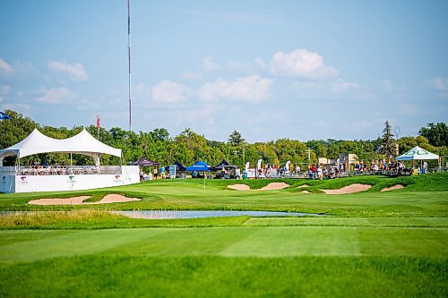 NIC ADAM / FREE PRESS
Hole 17, the party hole, of the PGA Centreport Canada Rail Park Manitoba Open at Southwood Golf &amp; Country Club Friday.
240823 - Friday, August 23, 2024.

Reporter: Mike McIntyre