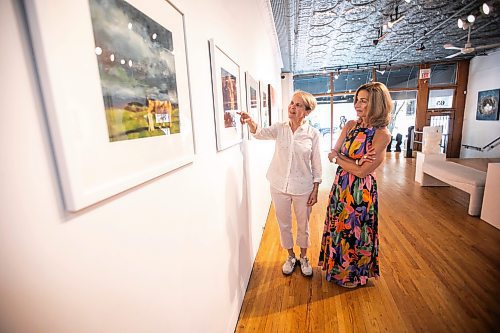 MIKAELA MACKENZIE / WINNIPEG FREE PRESS
	
Artist Bette Woodland (left) and gallery owner Julie Walsh at the &#x48c;OOK CLOSER&#x4e0;exhibit at Soul Gallery Inc. on Friday, Aug. 23, 2024. 

For arts story.
Winnipeg Free Press 2024