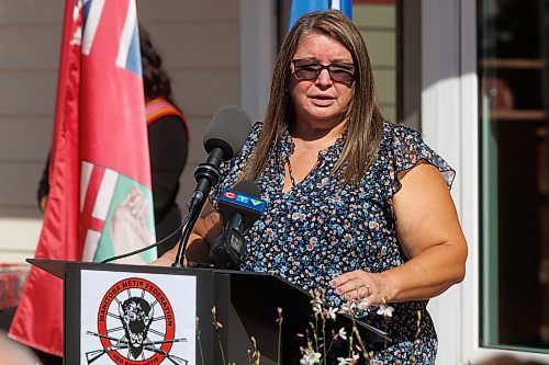 MIKE DEAL / FREE PRESS
The MMF&#x2019;s Early Learning and Child Care Department
Minister Frances Chartrand speaks during the grand opening.
The MMF opened its eighth child care facility in Winnipeg since 2019, the Louis Riel Child Care Centre at 561 Rue St. Jean Baptiste. 
The facility adds 40 spaces for infant and preschool children to the Winnipeg area, while providing quality, culturally focused programming for young Red River M&#xe9;tis Citizens, creating employment and allowing parents to get back to their workplaces.
See Malak Abas story
240826 - Monday, August 26, 2024.