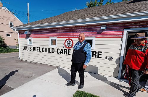 MIKE DEAL / FREE PRESS
Manitoba M&#xe9;tis Federation President David Chartrand arrives for the grand opening of the Louis Riel Child Care Centre at 561 Rue St. Jean Baptiste.
The MMF opened its eighth child care facility in Winnipeg since 2019. 
The facility adds 40 spaces for infant and preschool children to the Winnipeg area, while providing quality, culturally focused programming for young Red River M&#xe9;tis Citizens, creating employment and allowing parents to get back to their workplaces.
See Malak Abas story
240826 - Monday, August 26, 2024.